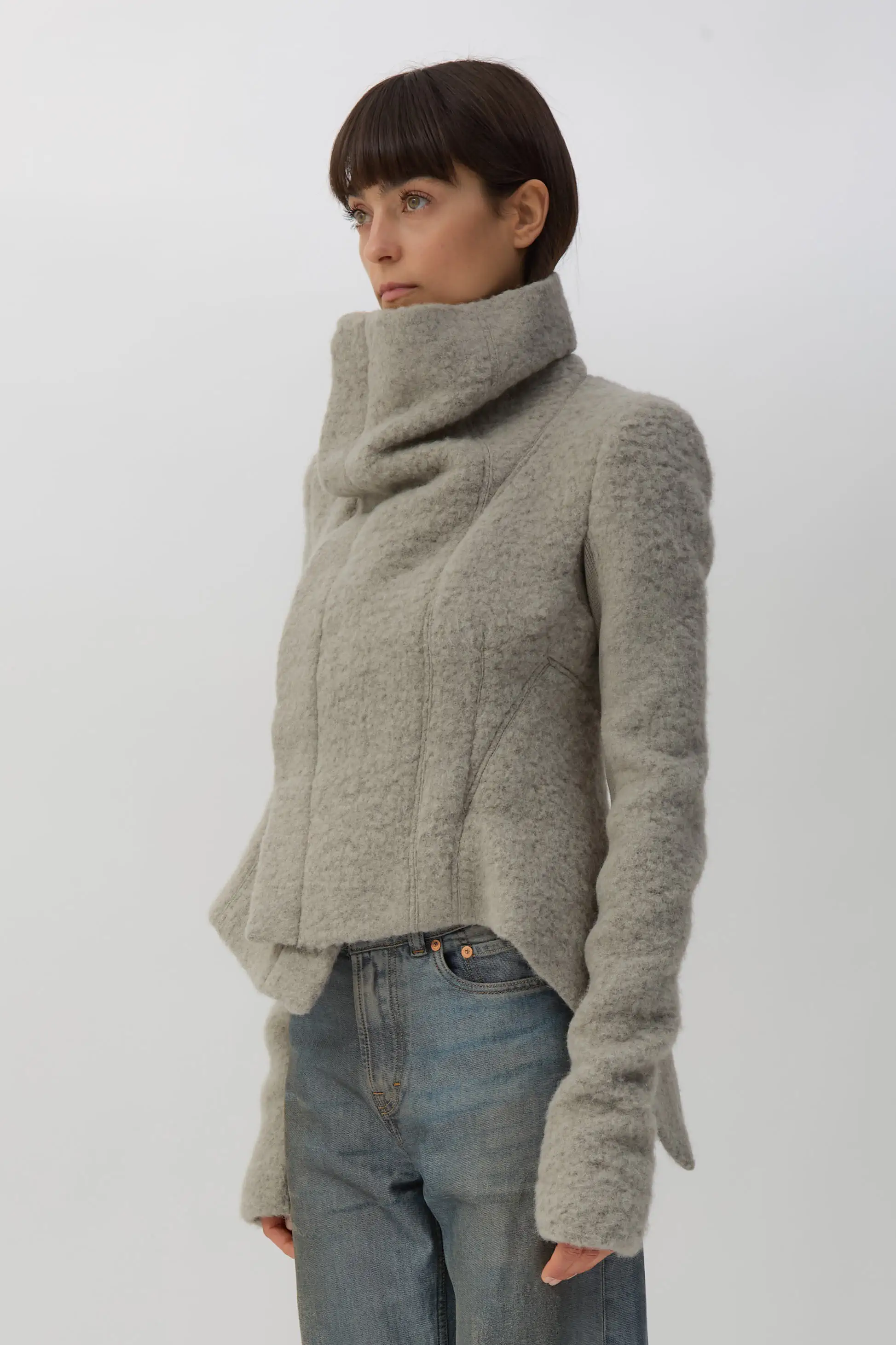 Dark Pearl Buttoned Naska Jacket