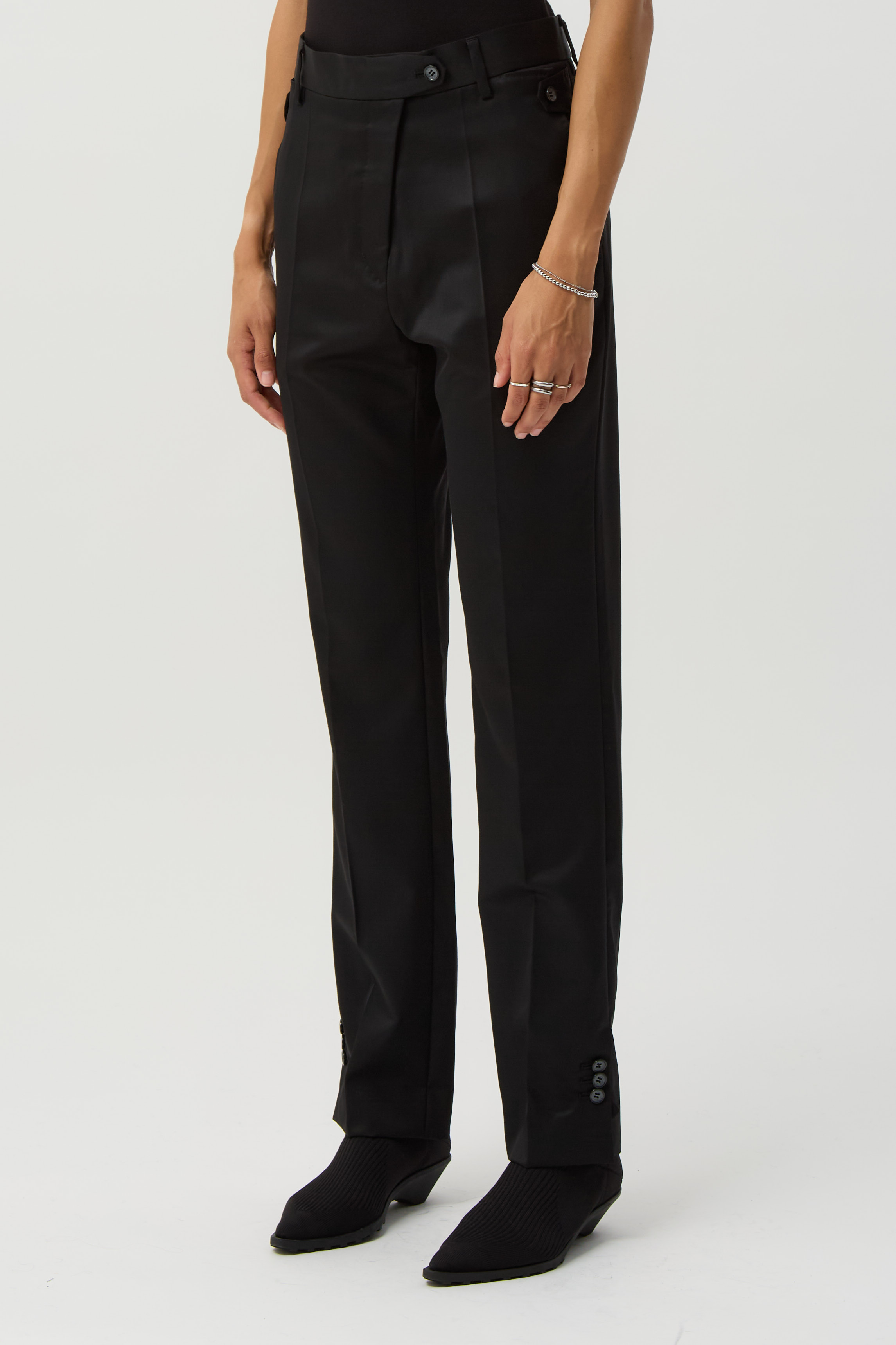 Jet Black Egret Tailored Trousers