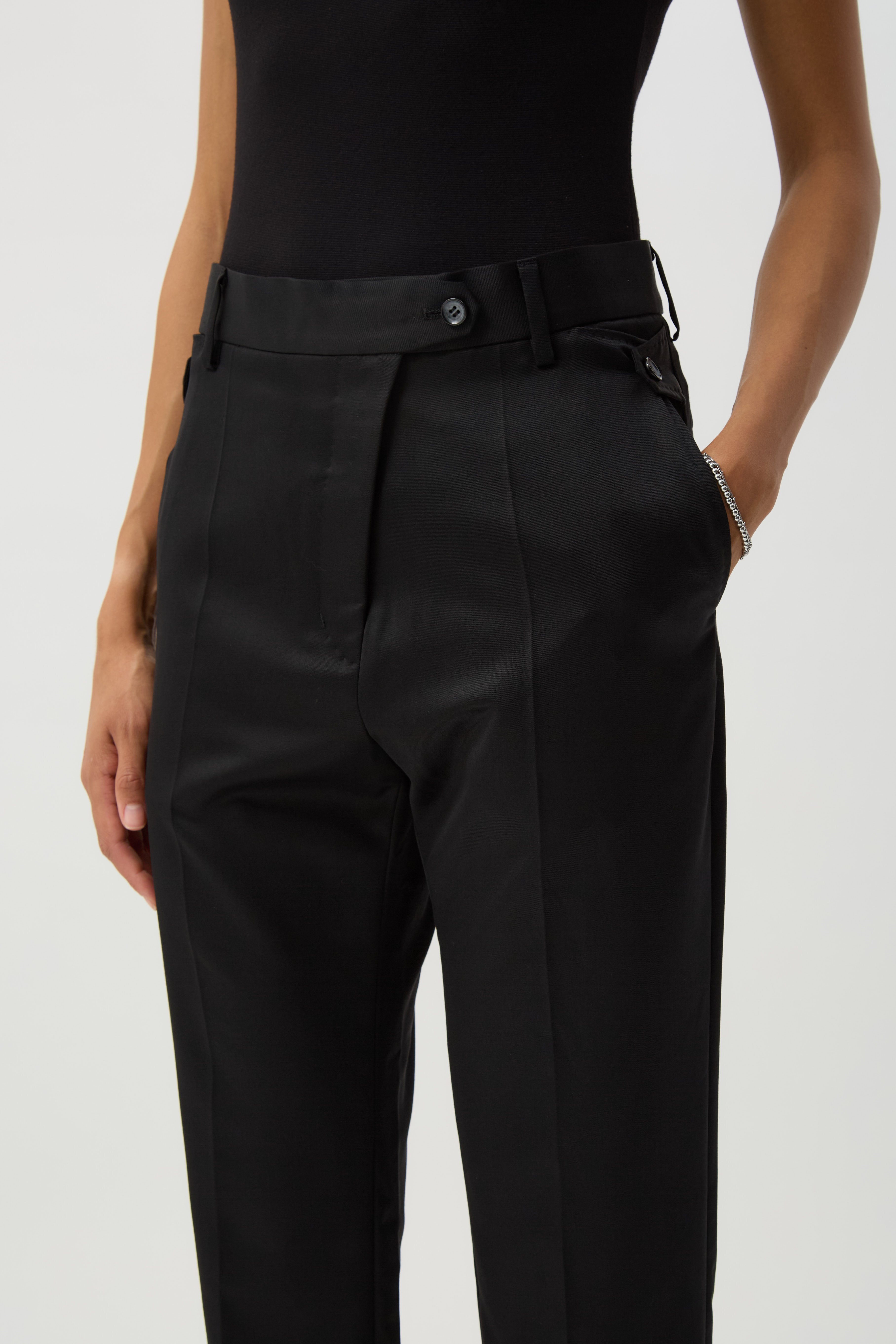 Jet Black Egret Tailored Trousers
