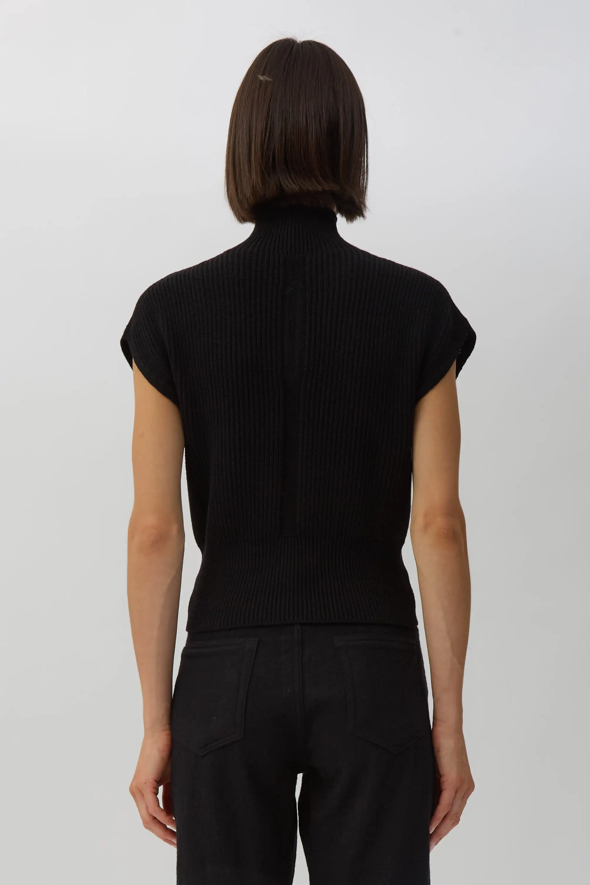 Black Short-Sleeve Turtle Top