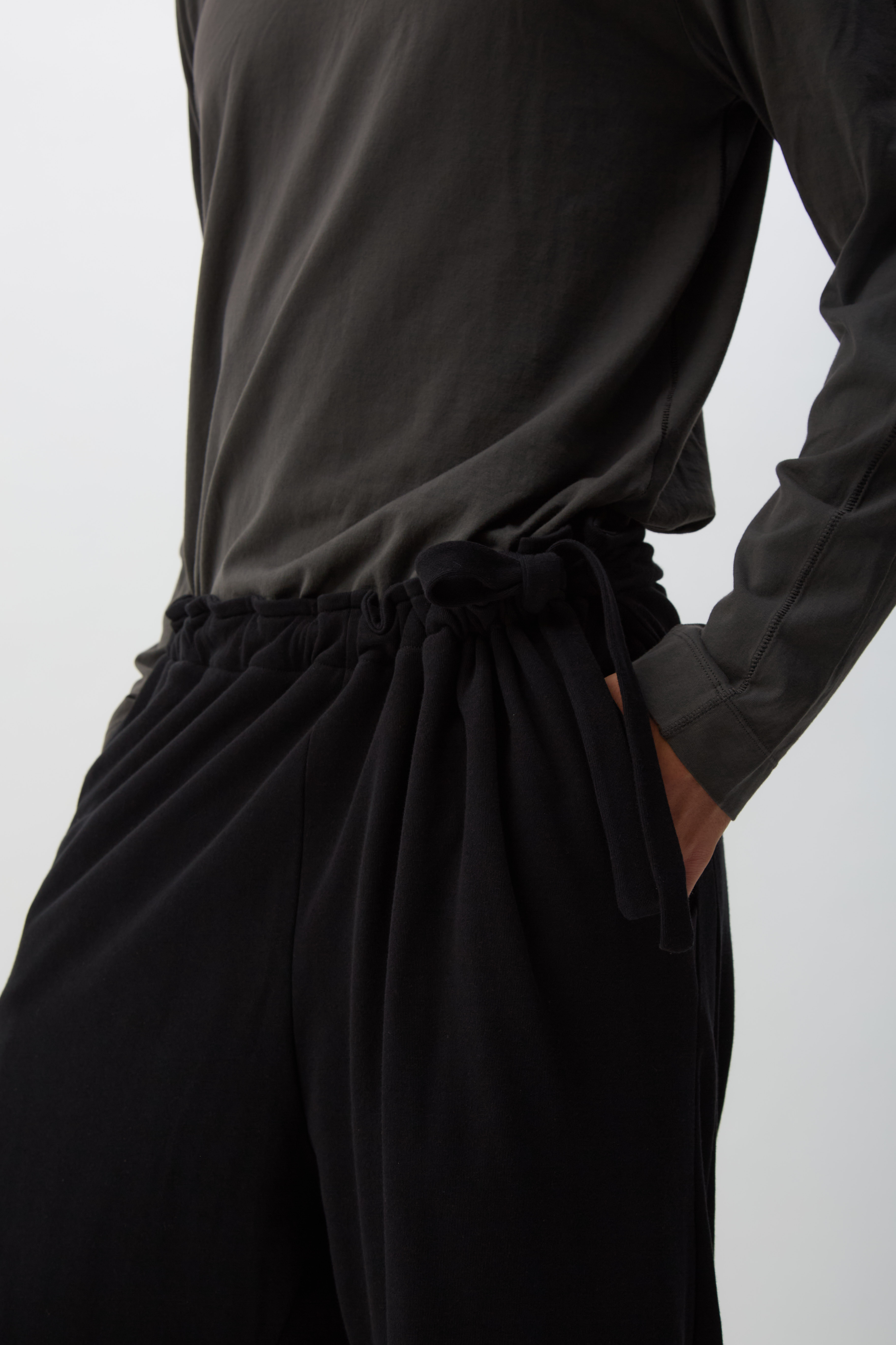 Smooth Black Oscar Wide Trousers