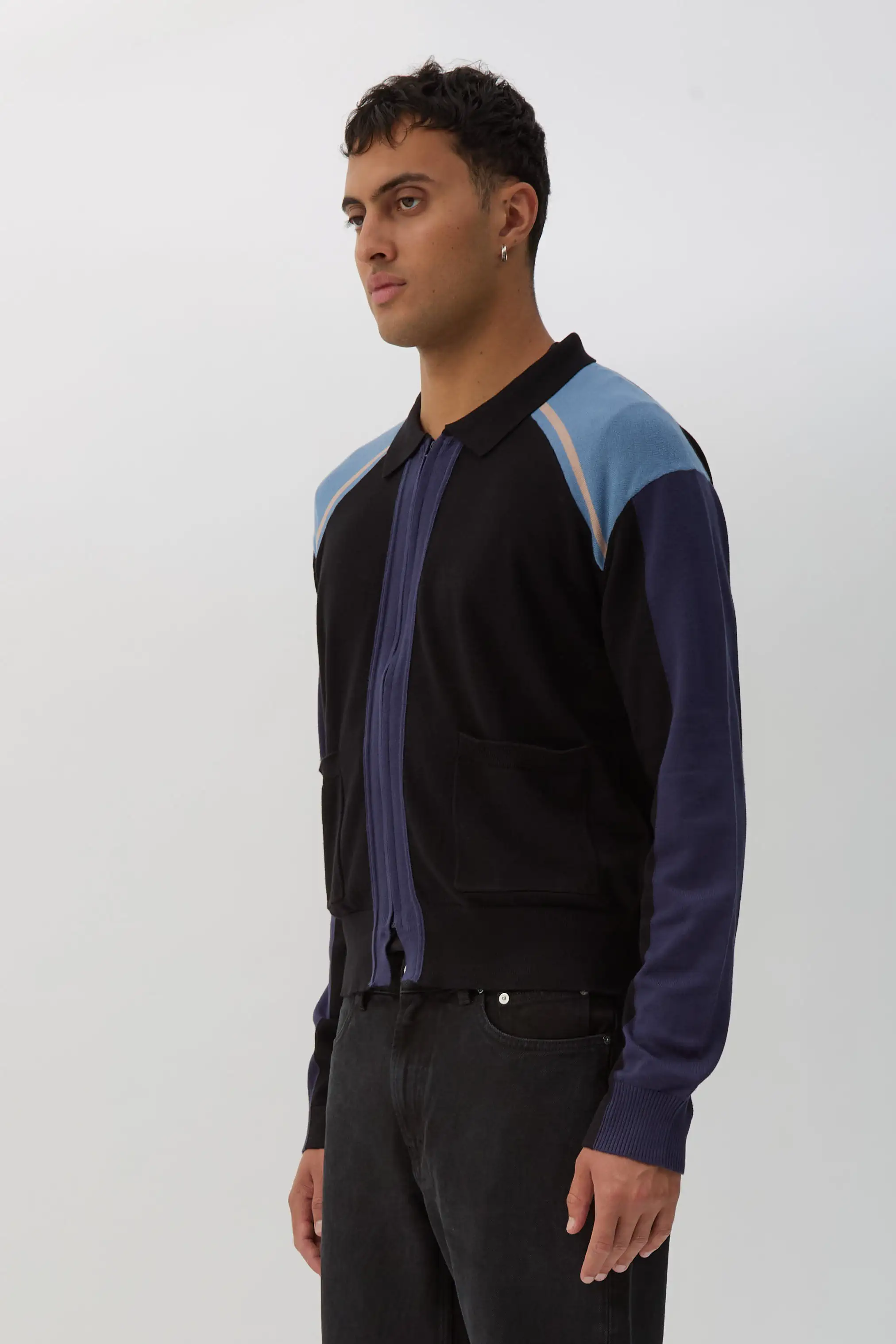Phantom Black Munno Knit Cardigan