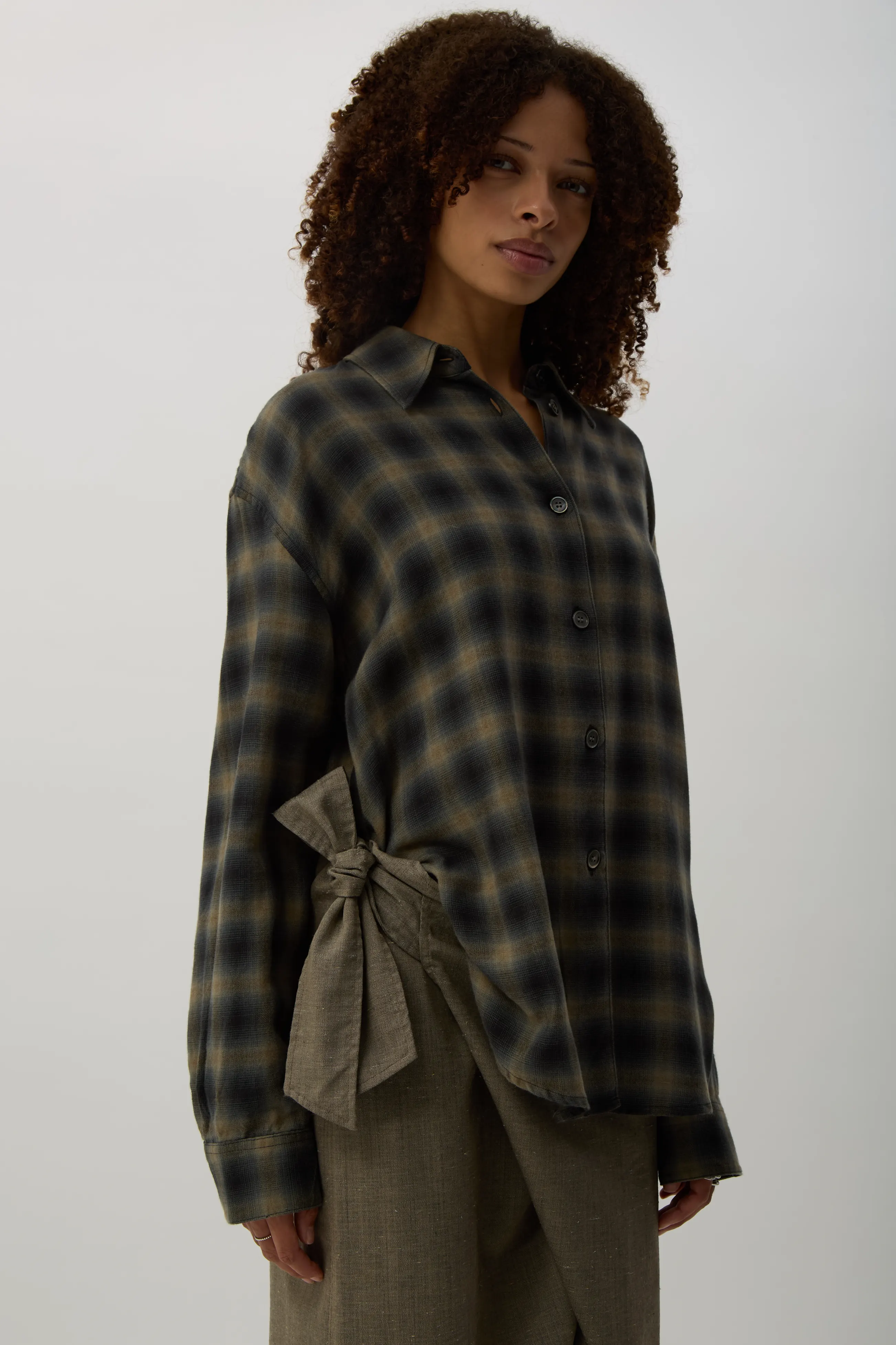 Yukon Check Twisted Shirt Dress