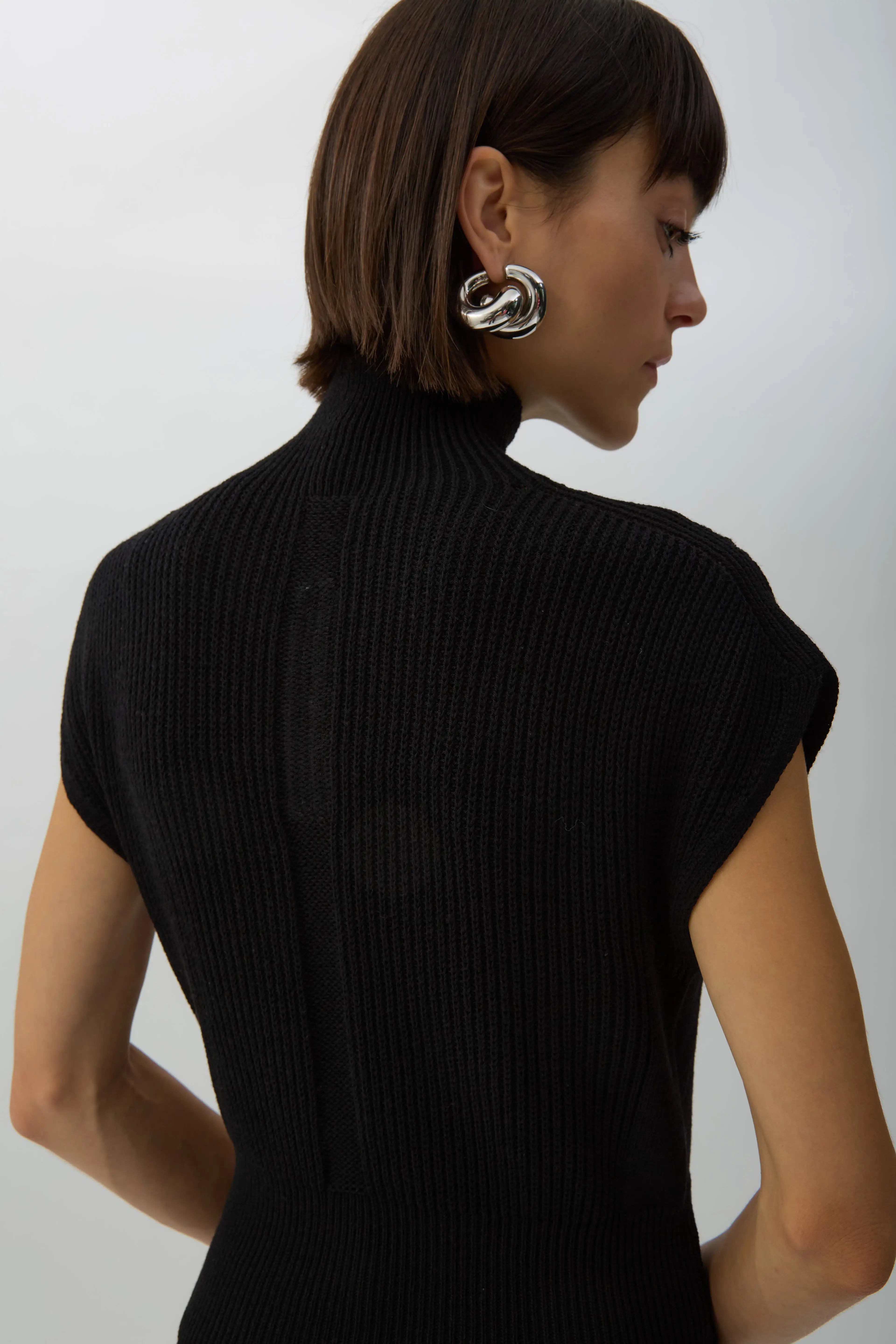 Black Short-Sleeve Turtle Top