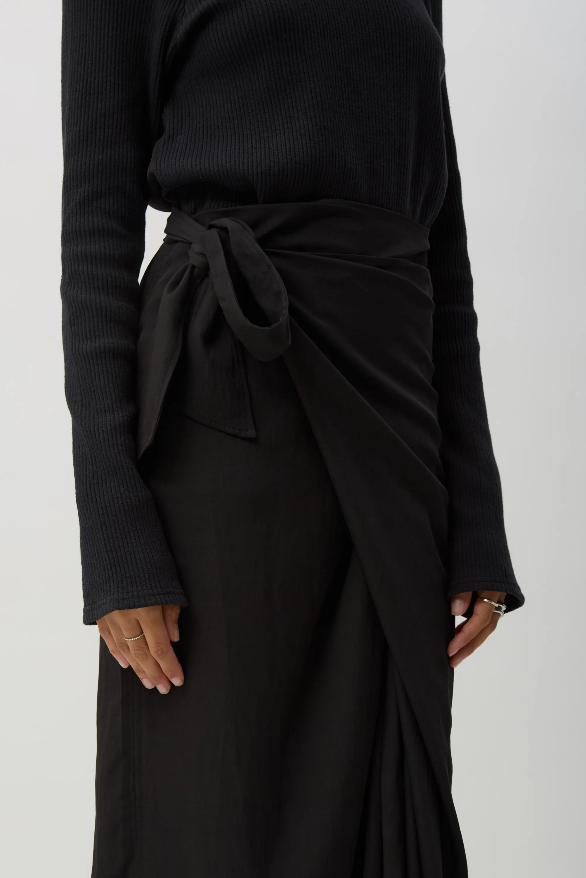 Ashen Black Twisted Dress