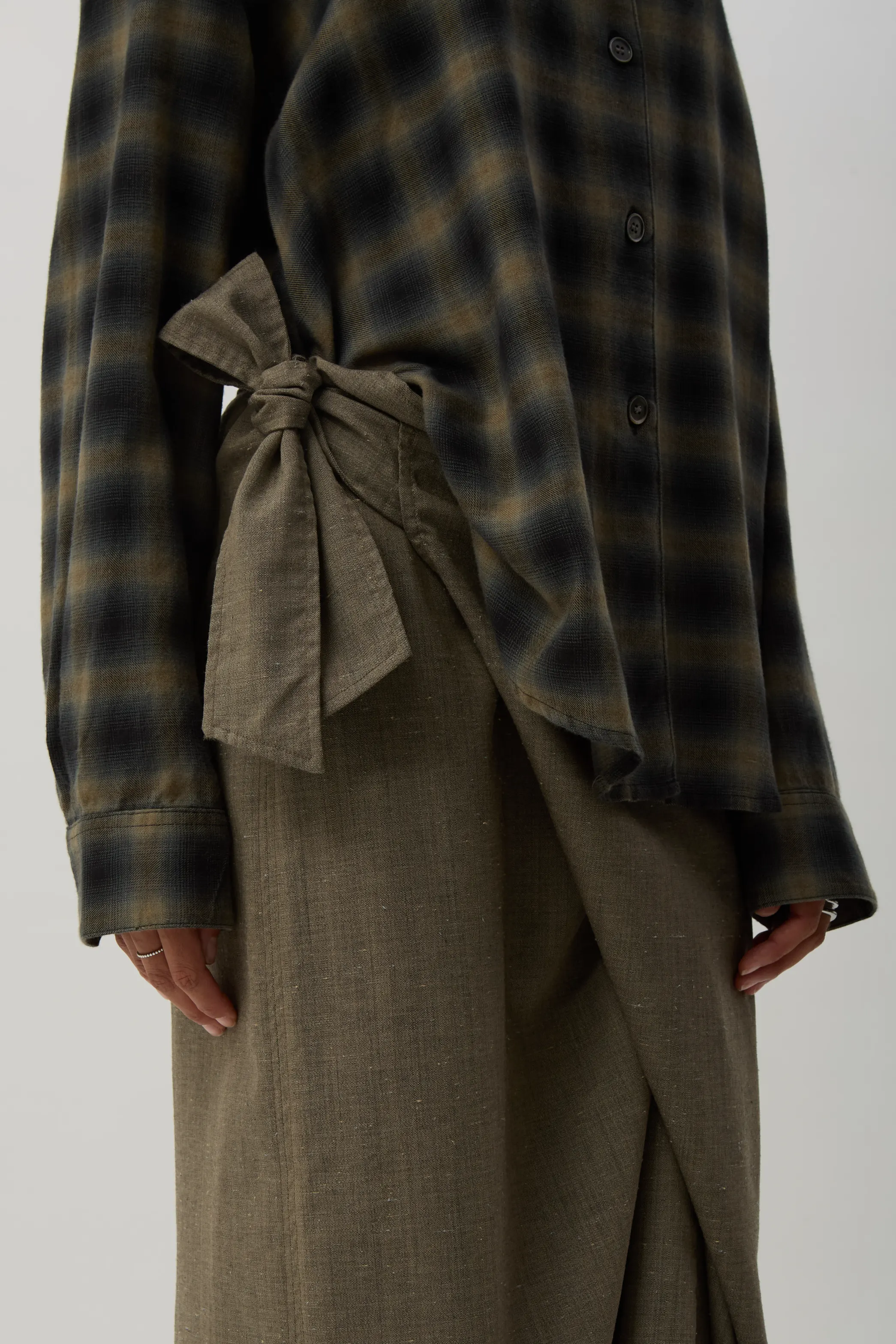 Yukon Check Twisted Shirt Dress