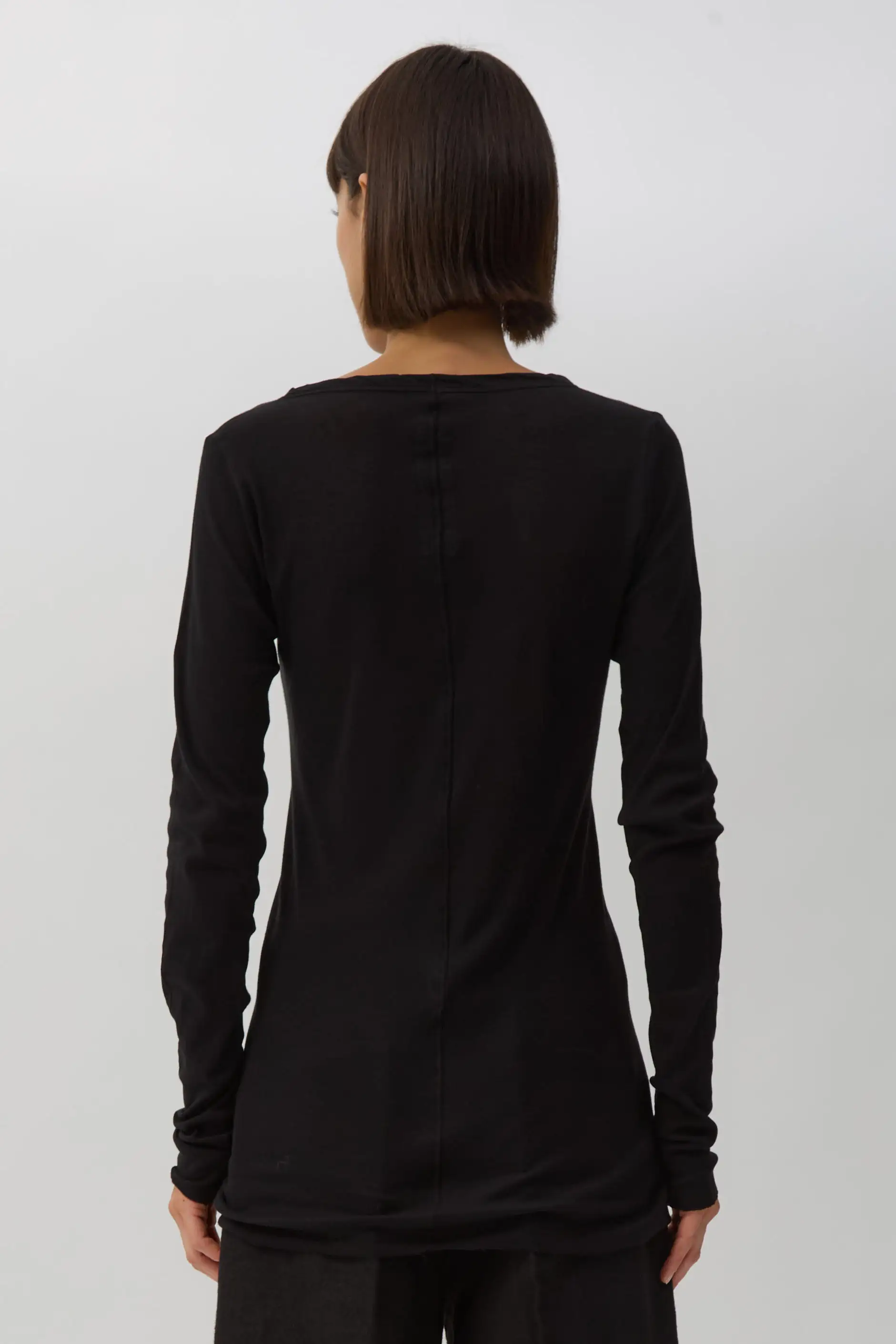 Black Rib Long-Sleeve T