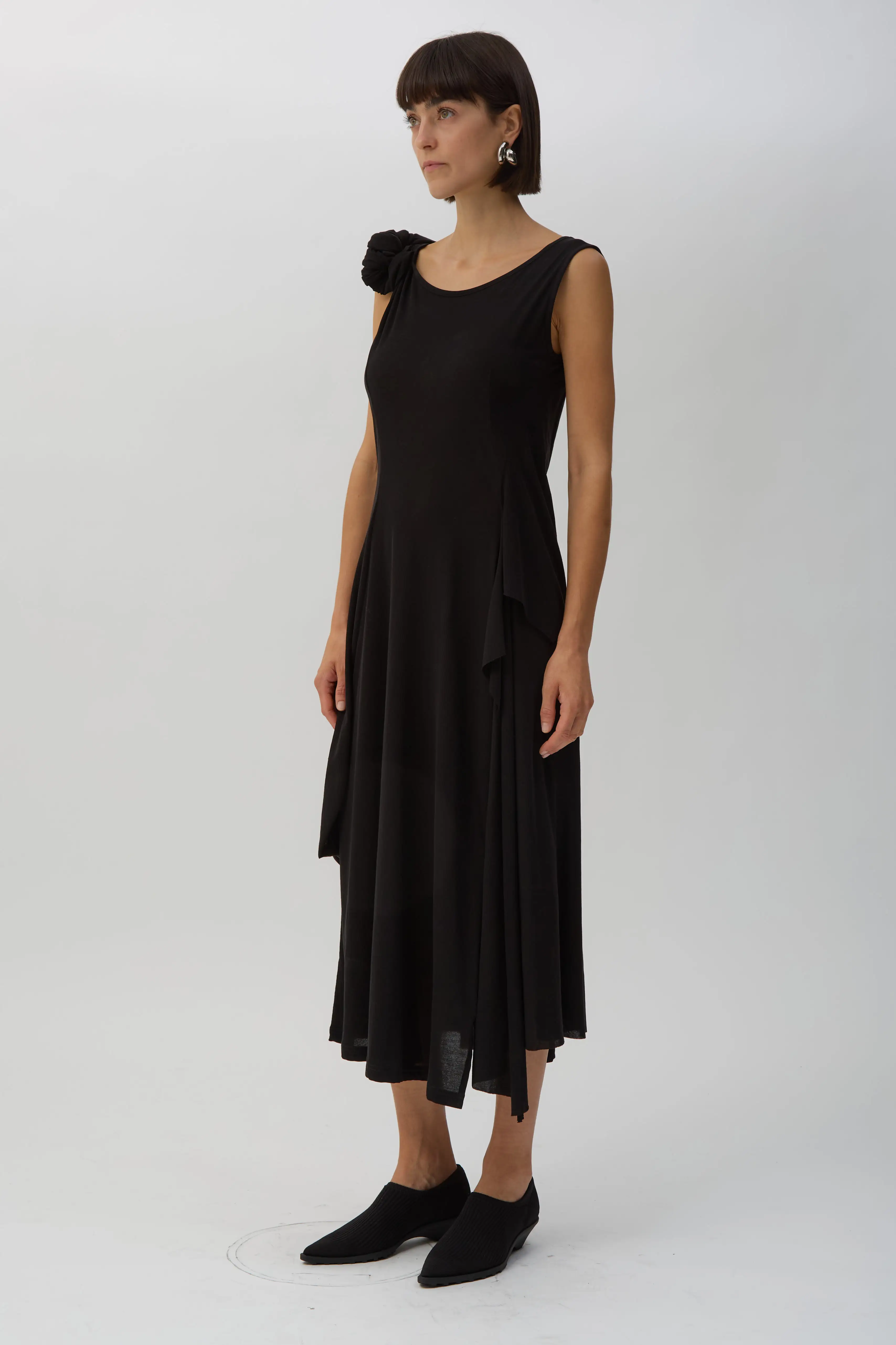 Black Draped Dress