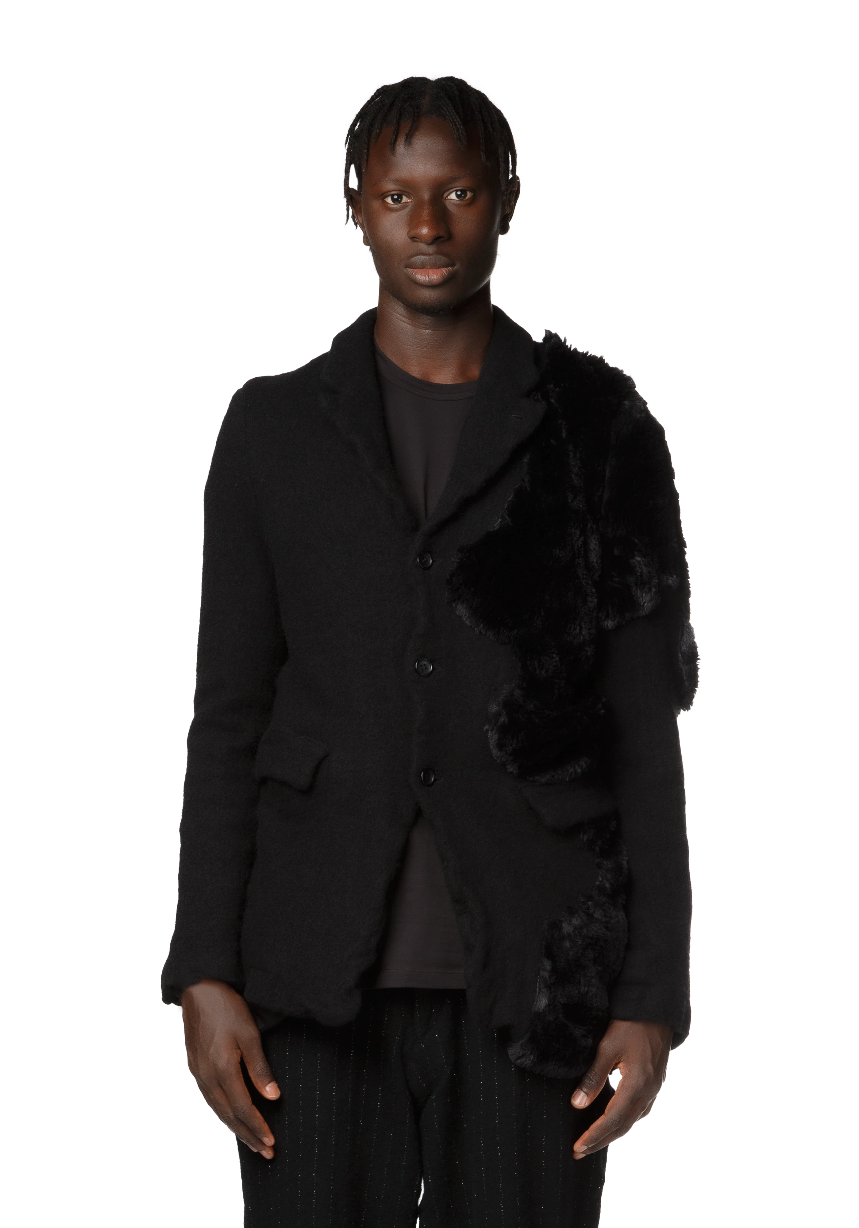 その他 satoshi Black Asymmetric Shirt | M | Horst Wanschura