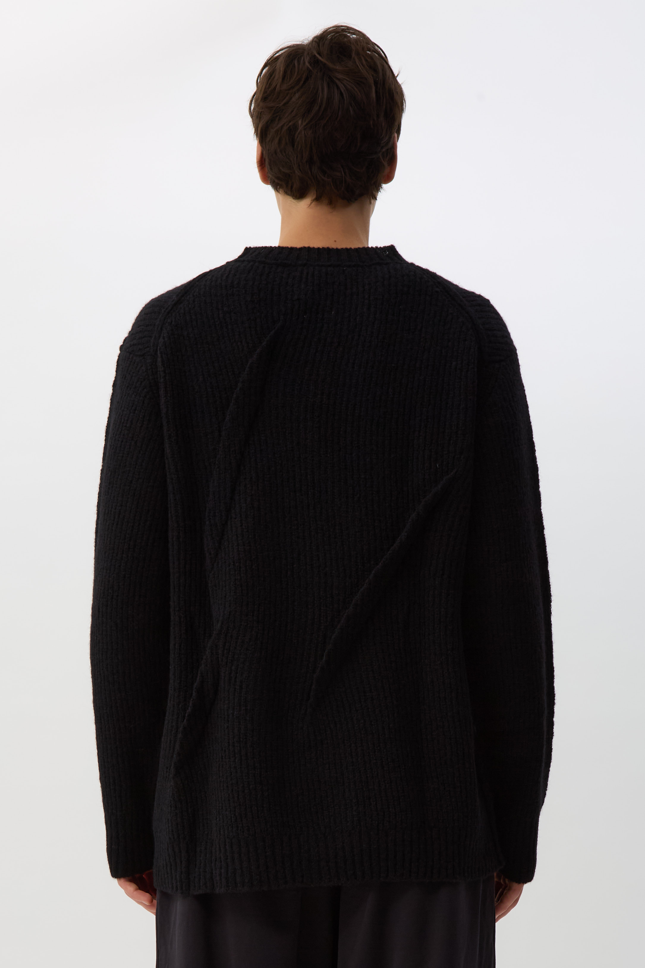Black Tuck Round Neck Pullover