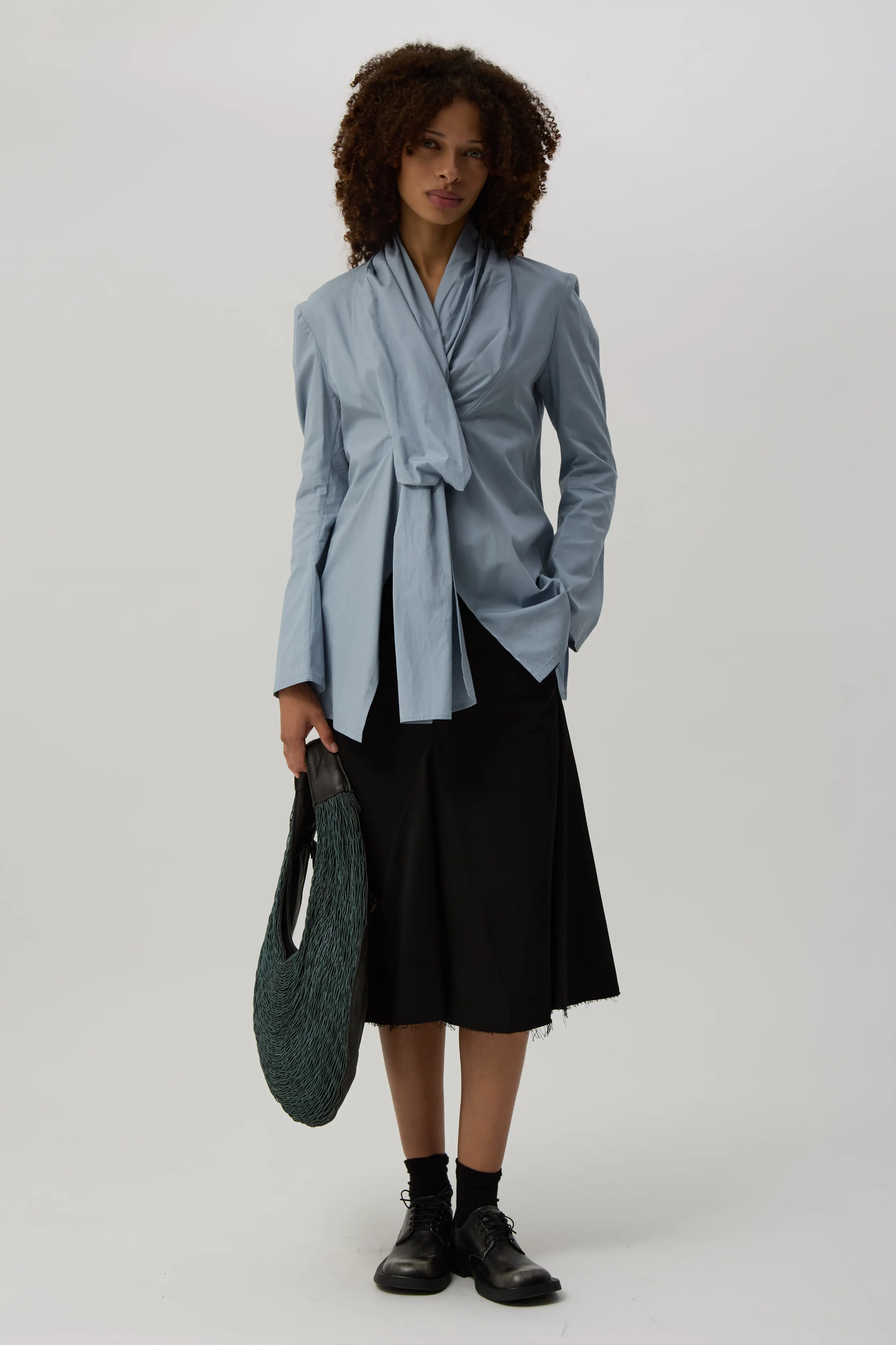 Blue Stole Detail Blouse