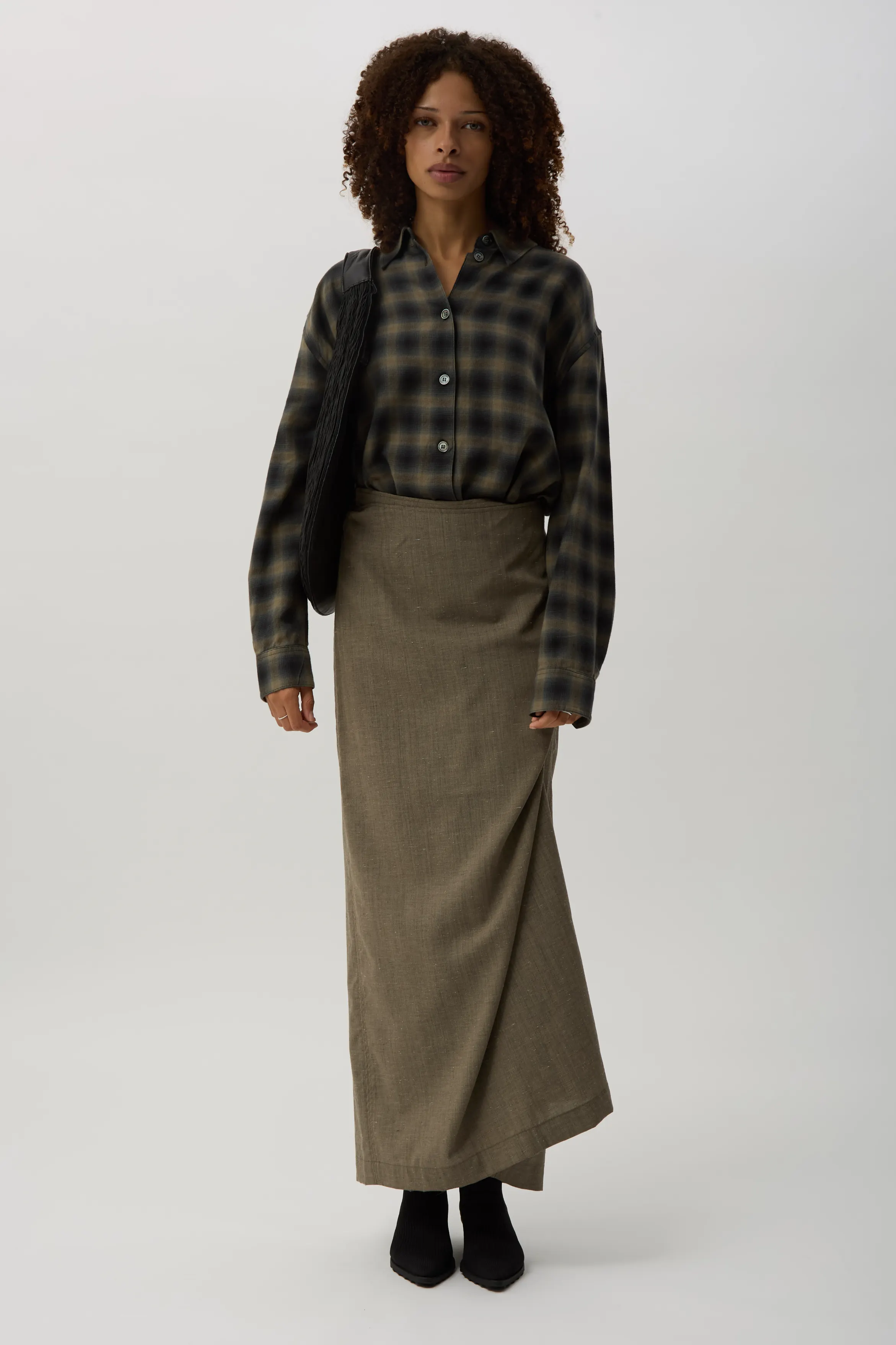 Yukon Check Twisted Shirt Dress