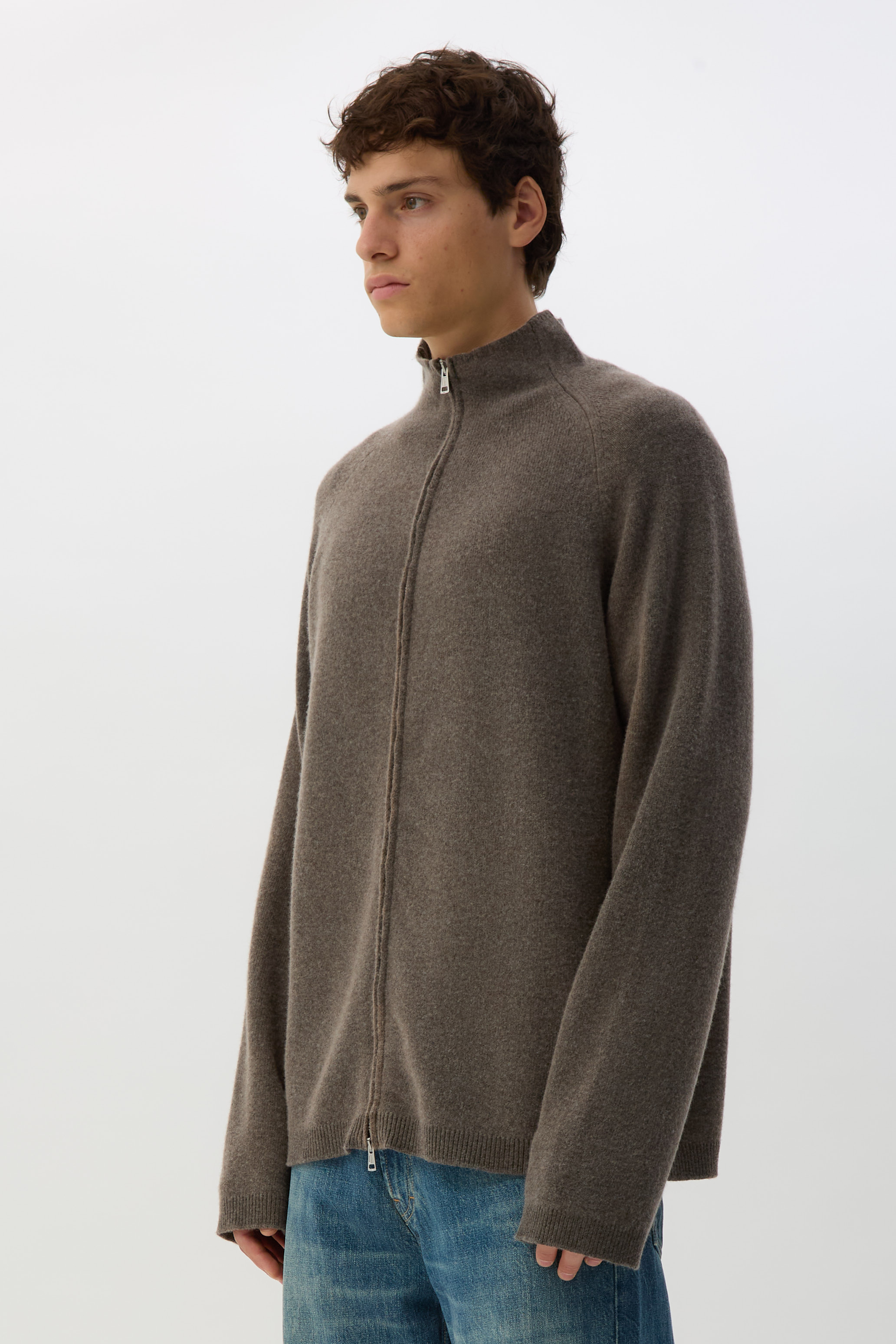 Mud Spray Dye Line Zip Cardigan