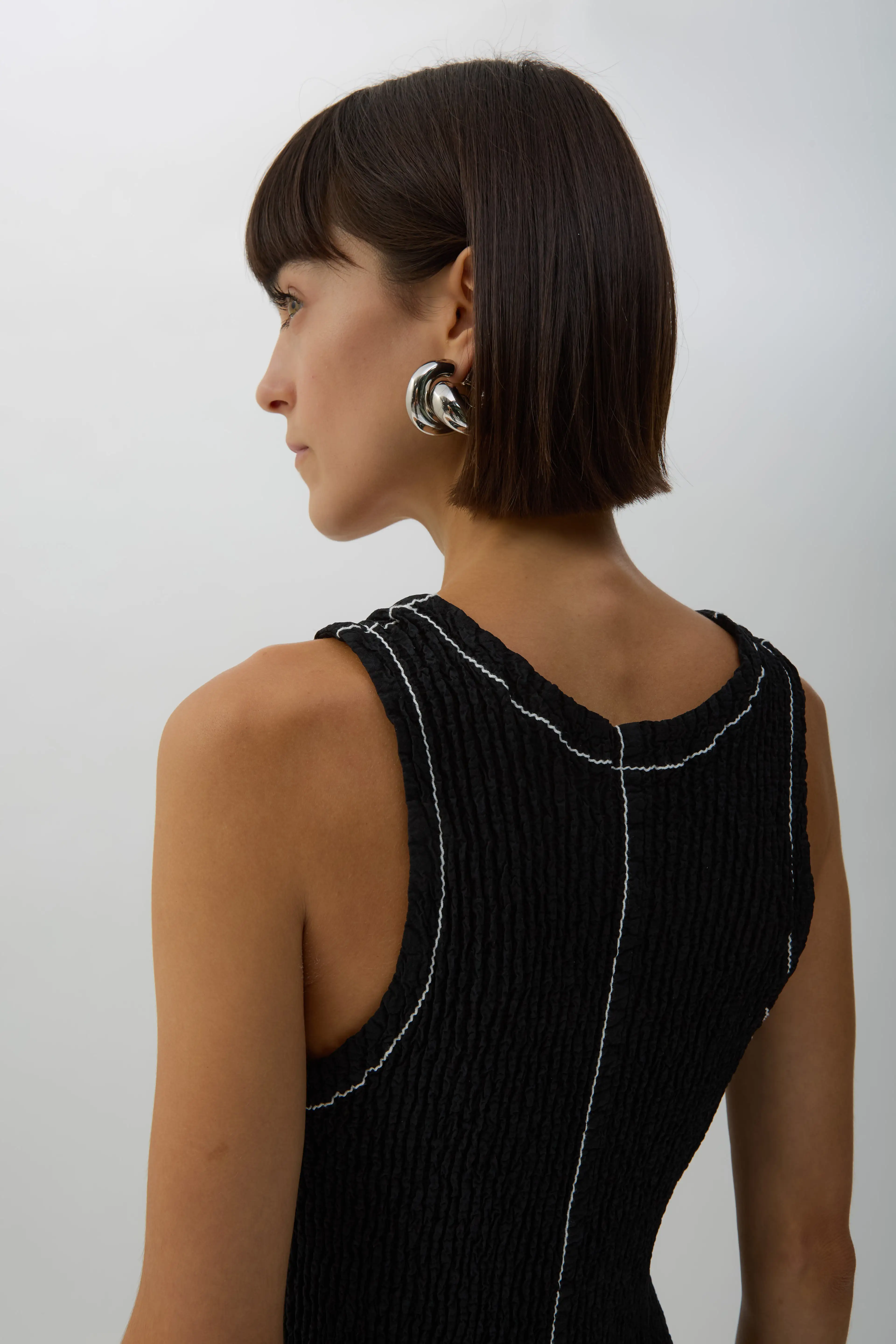 Black Wavelet Ensemble Dress