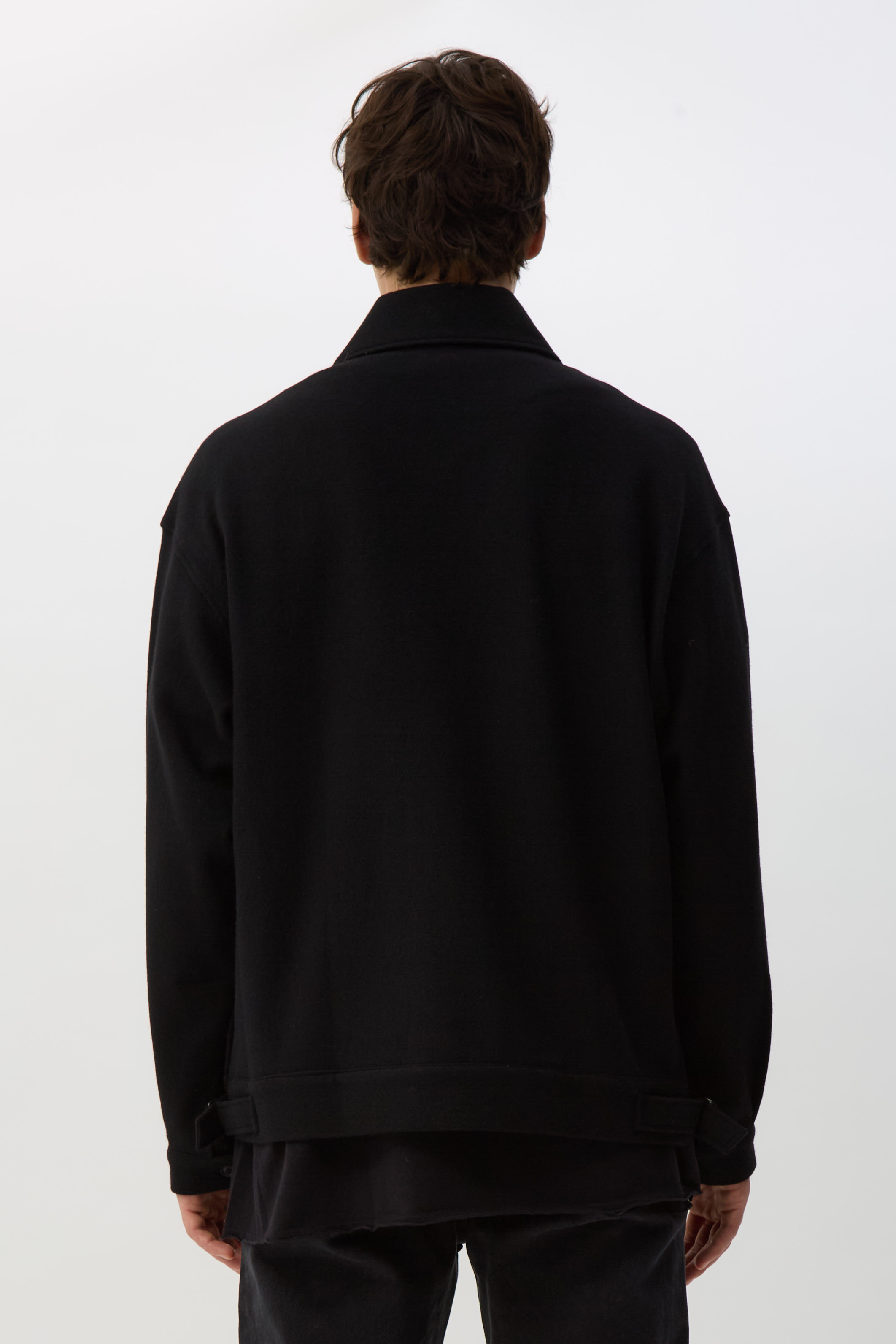 Black Stand Collar Blouson