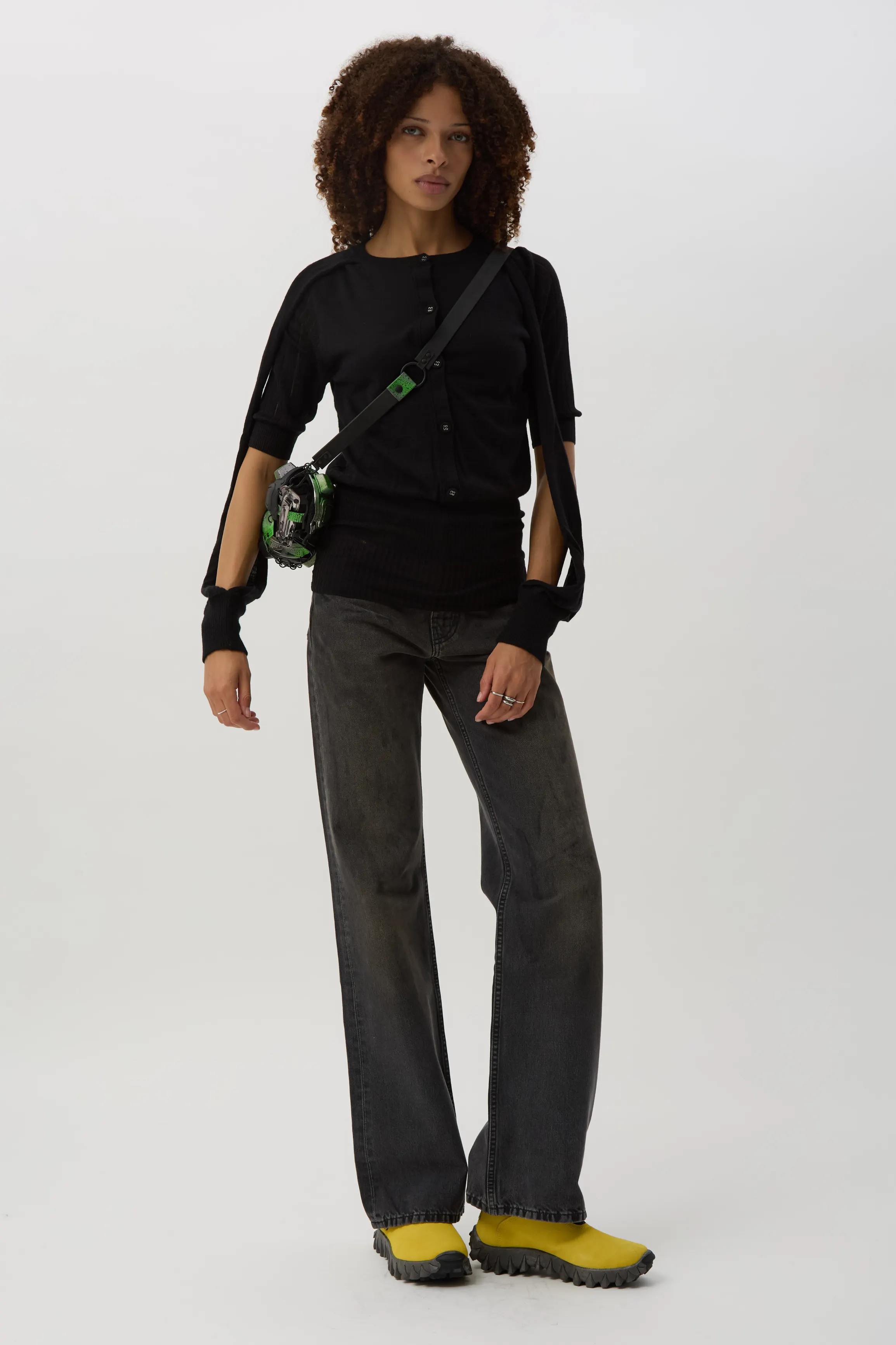Nebular Black Corella Double Sleeve Jumper