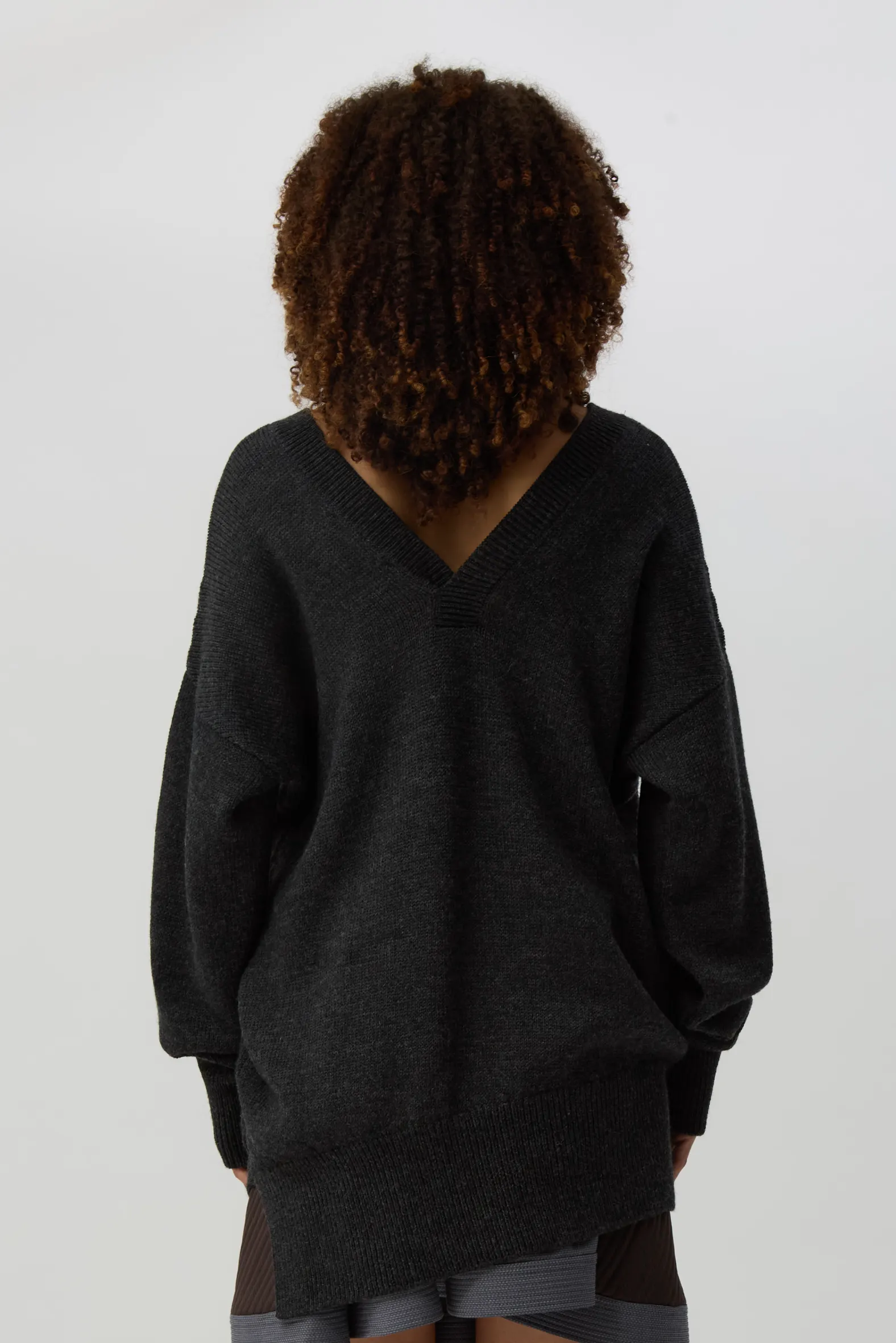 Charcoal Raise V-Neck Sweater