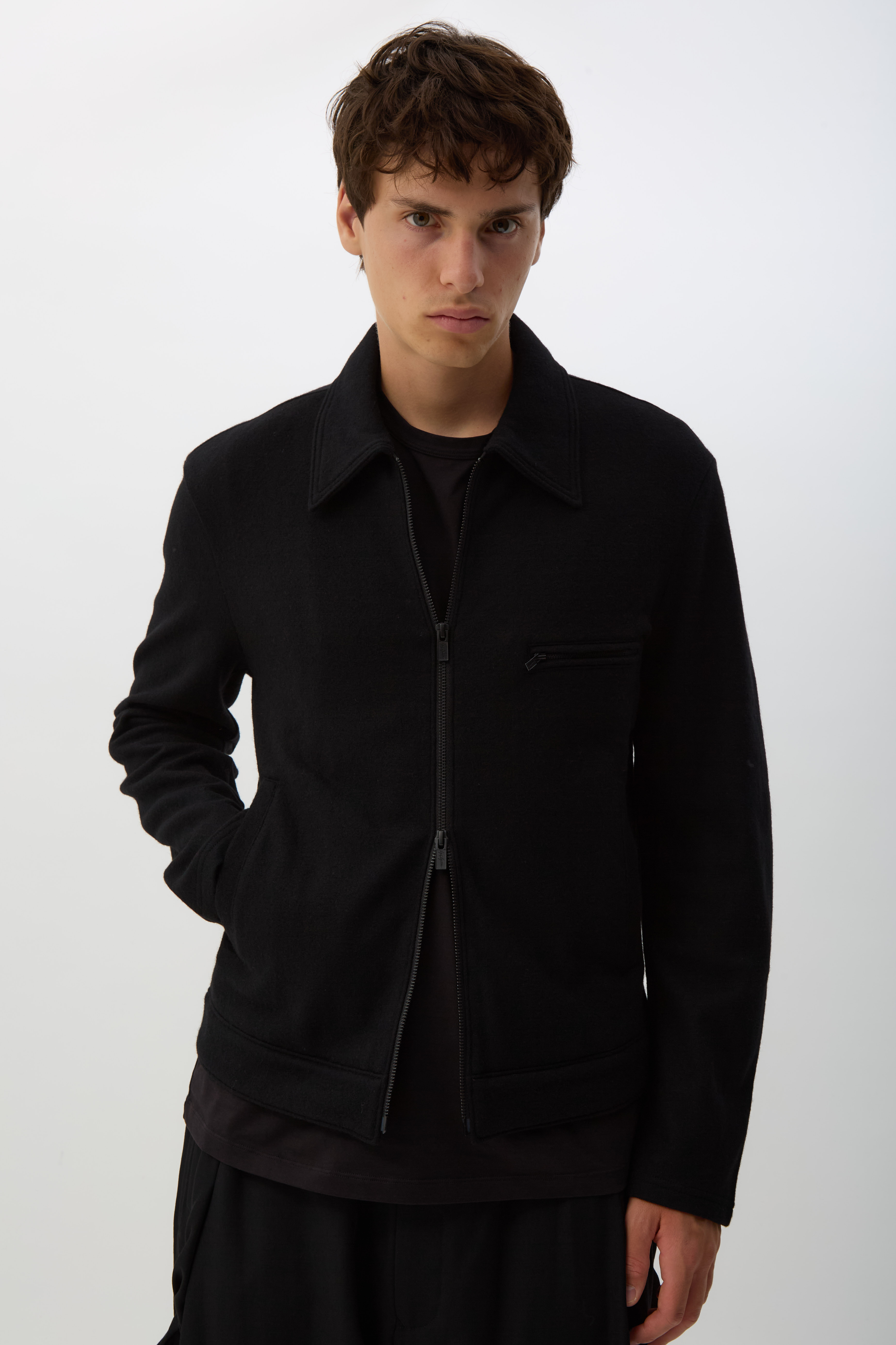 Black Zip Blouson